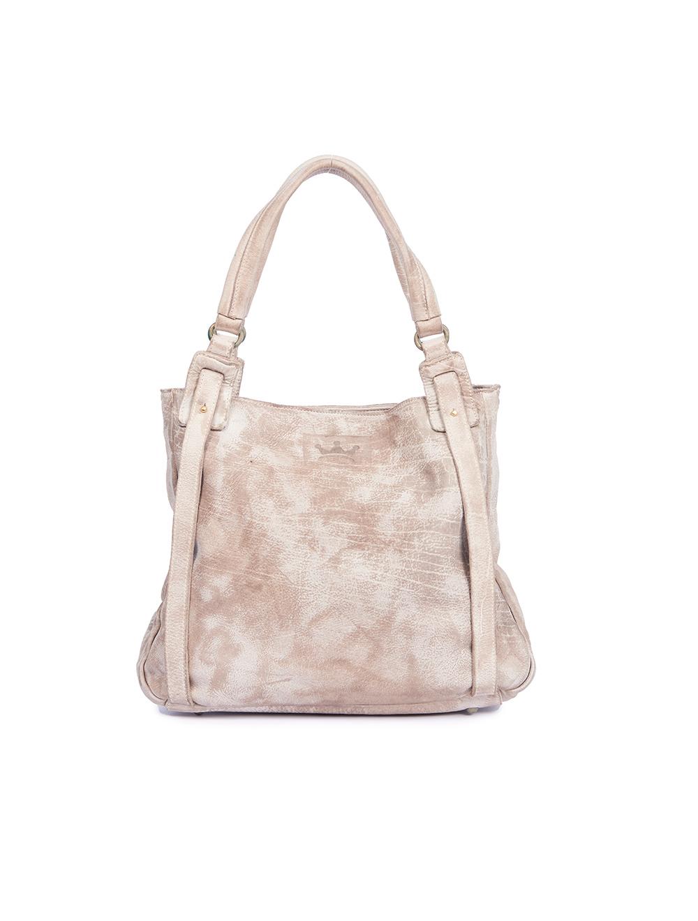 Save The Queen Borsa media in pelle lavorata beige I Più Venduti