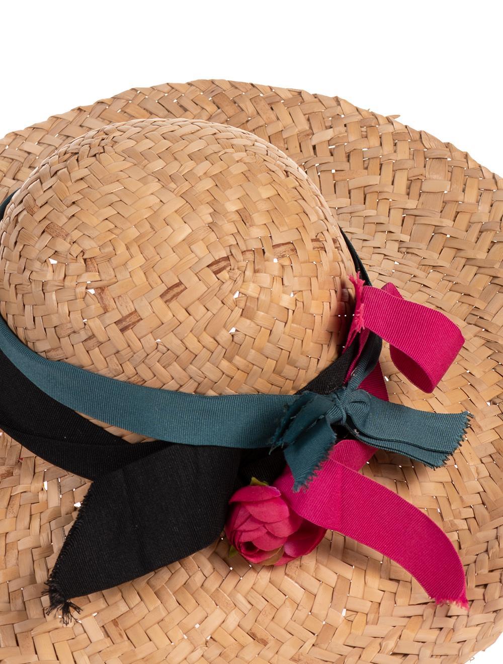Save The Queen Cappello di paglia a tesa larga con decorazioni Fino al 60% di sconto