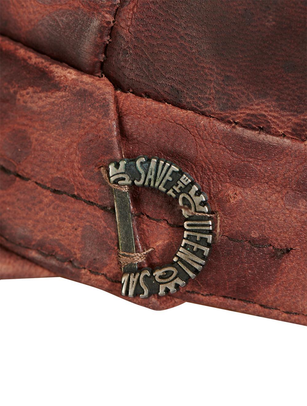 Save The Queen Cappello in pelle marrone Discount Store per i nuovi prodotti