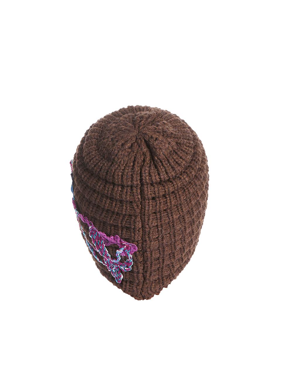 Save The Queen Cappello in maglia marrone con ricamo Solo un giorno rimasto