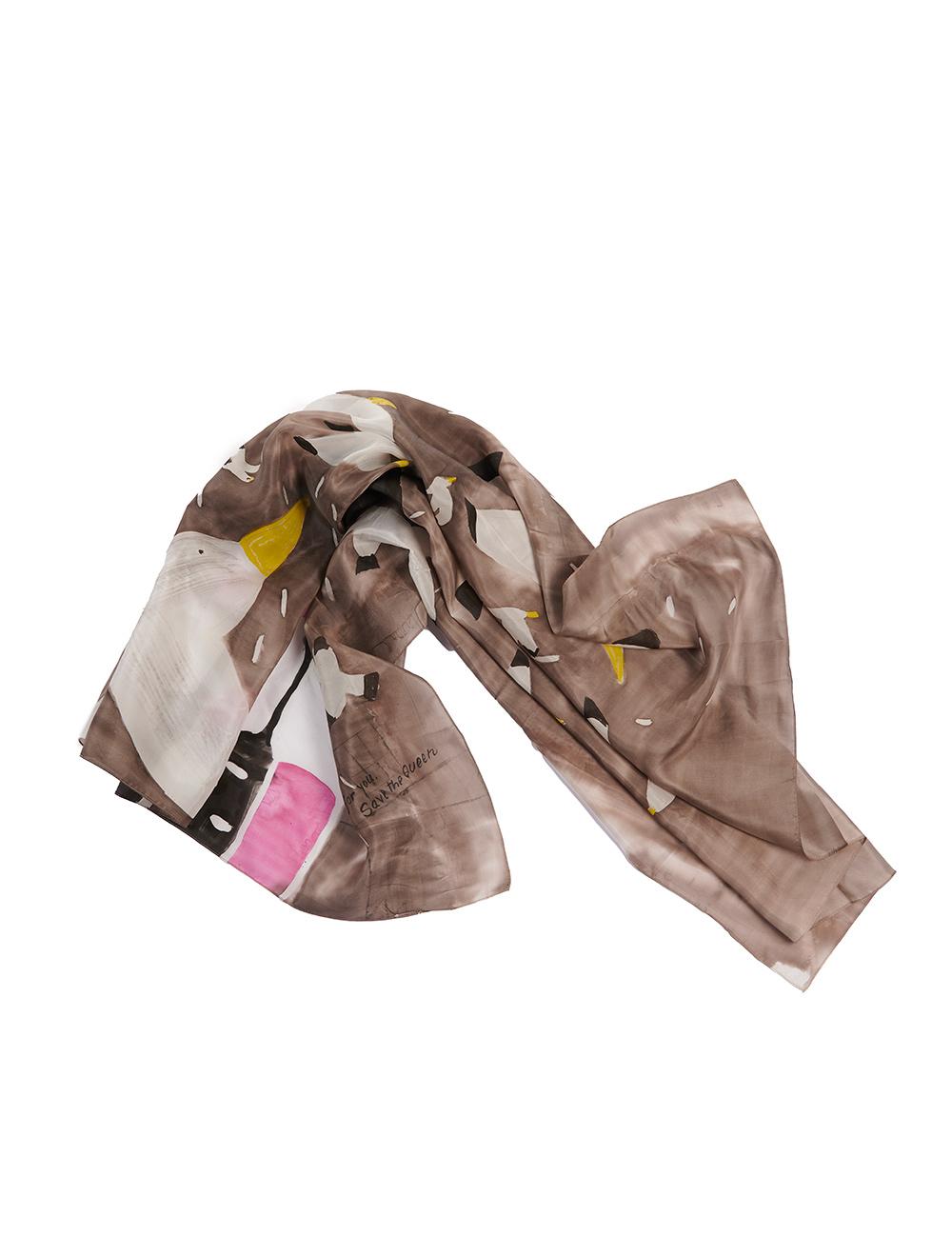 Save The Queen Foulard in seta con stampa gabbiani Italy