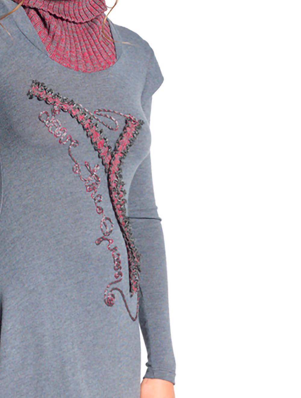 Save The Queen Vestito lungo grigio con ricamo + leggins Hotsell