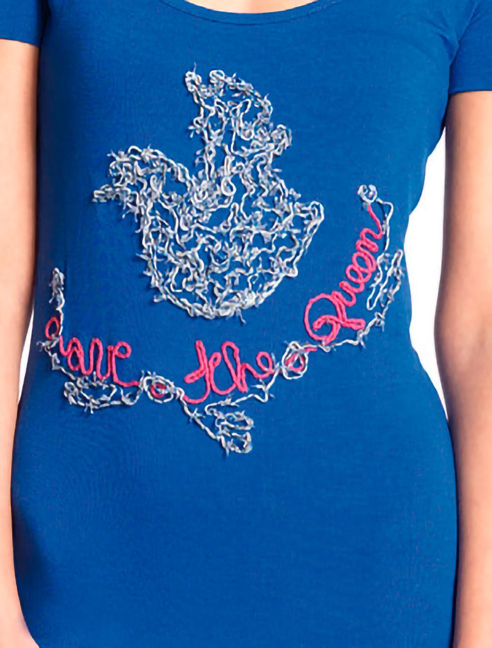 Save The Queen Camicia da notte bluette corta con ricamo con cardigan I Più Venduti