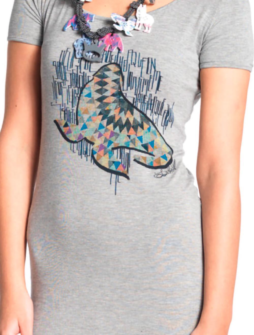 Save The Queen Set t-shirt lunga grigia con leggings In Saldo