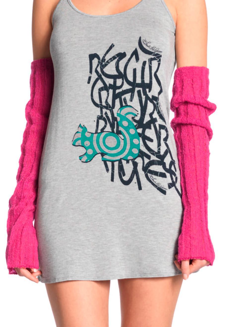 Save The Queen Top in viscosa grigia con leggins e coprispalle Nuova