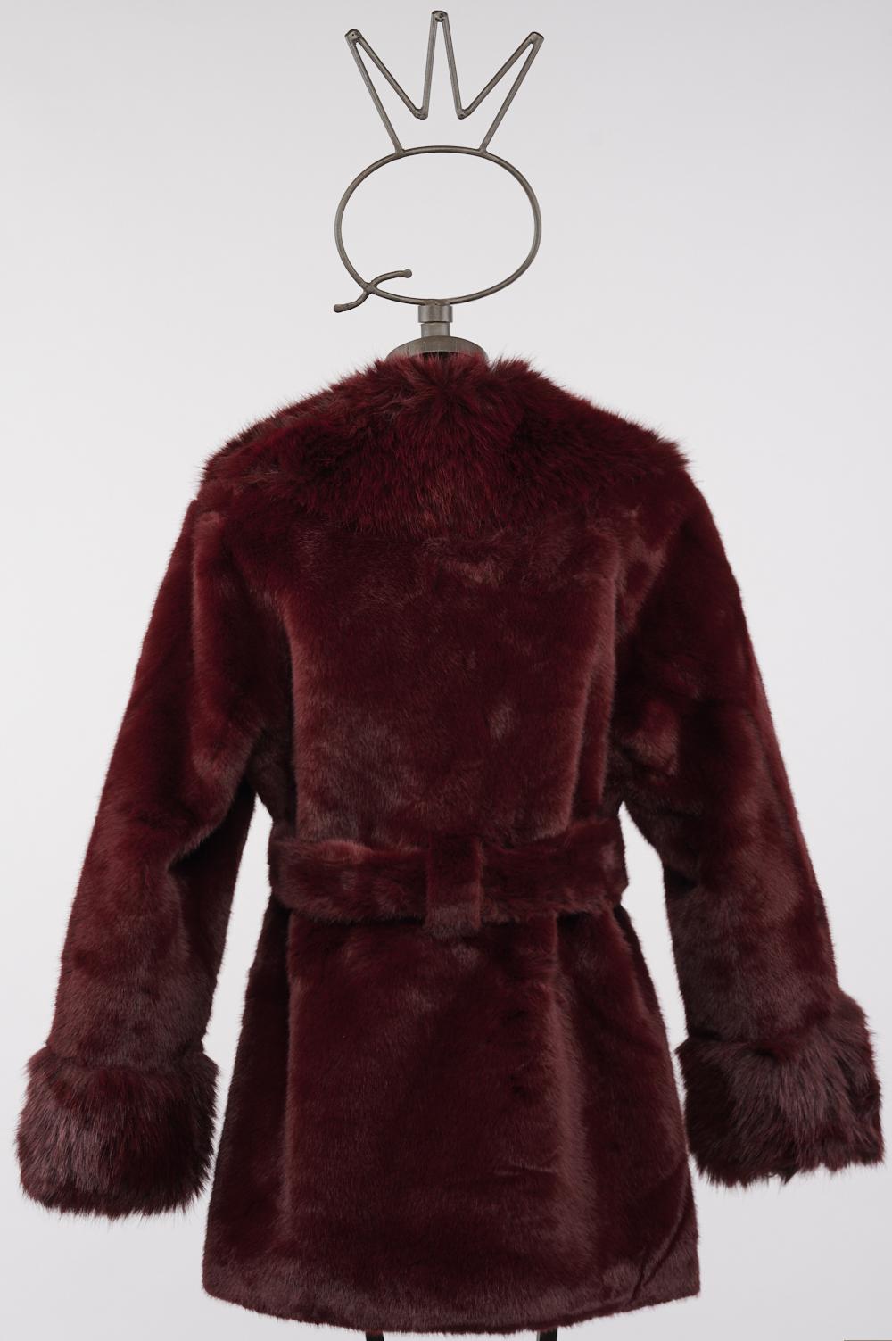 Save The Queen Ecopelliccia bordeaux con scollo a V Black Friday