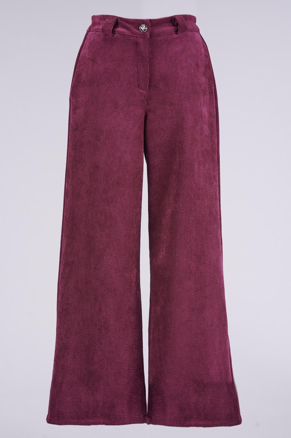 Save The Queen Pantalone largo in velluto Offerta Giorno del Papà