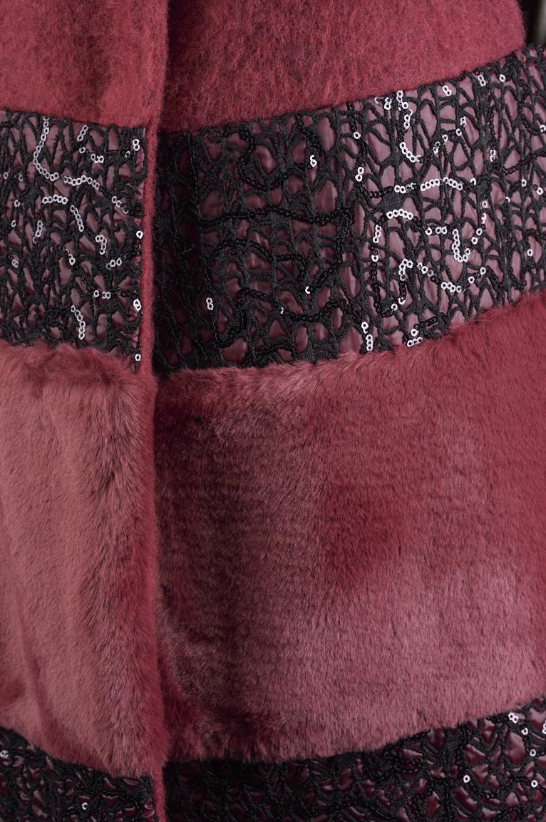 Save The Queen Mantella in lana ed eco pelliccia con dettagli di paillettes Prezzo basso
