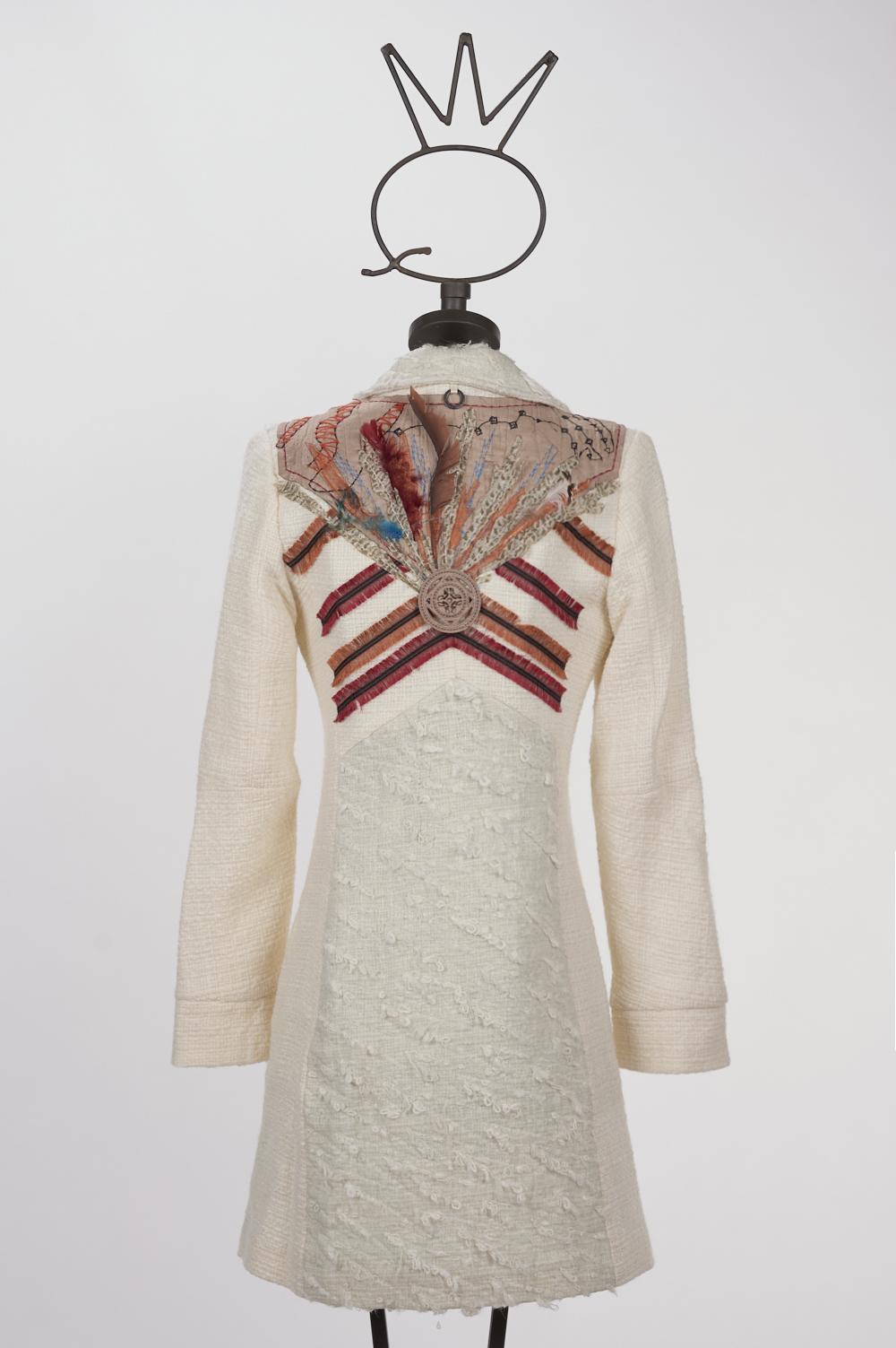 Save The Queen Cappotto bianco con ricamo Super Saving Price