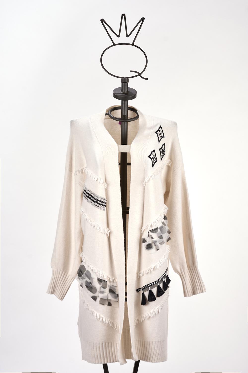 Save The Queen Cardigan lungo panna Rilascio limitato