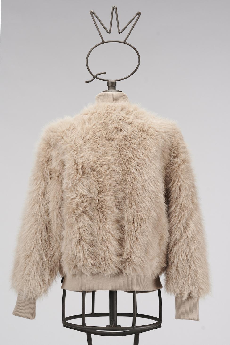 Save The Queen Giacchino in ecopelliccia beige Enormi sconti