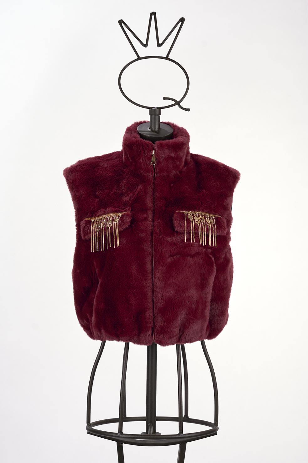 Save The Queen Gilet in ecopelliccia bordeaux 50% di sconto con spedizione gratuita