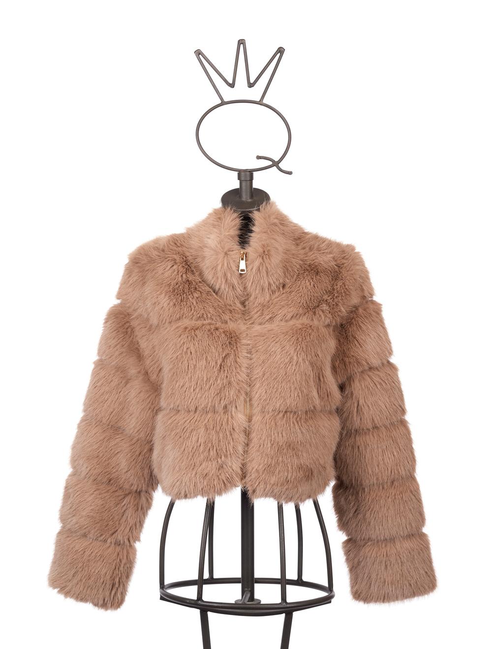 Save The Queen Giubbino beige in ecopelliccia Black Friday Prezzi