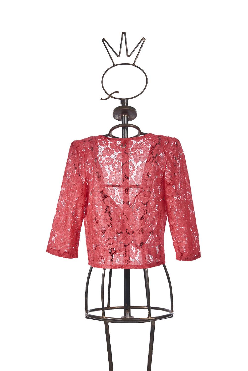 Save The Queen Giacchino coprispalle in pizzo color corallo In Linea