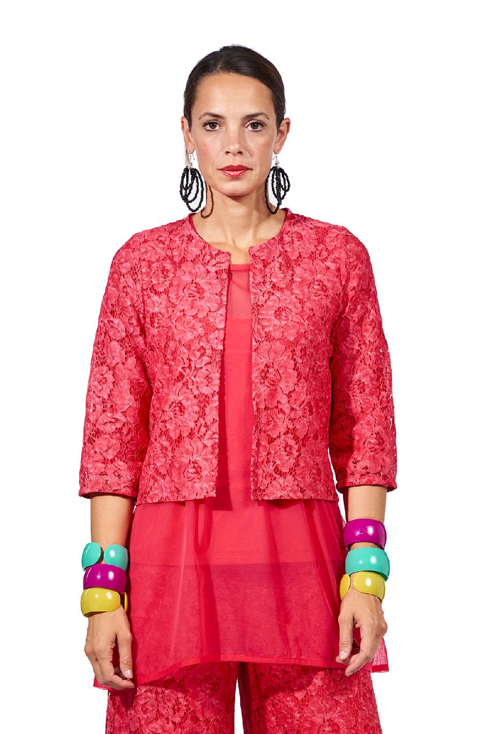 Save The Queen Giacchino coprispalle in pizzo color corallo In Linea