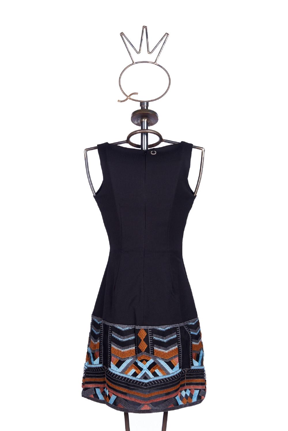 Save The Queen vestito tubino corto con balza in tessuto operato Pezzi Unici