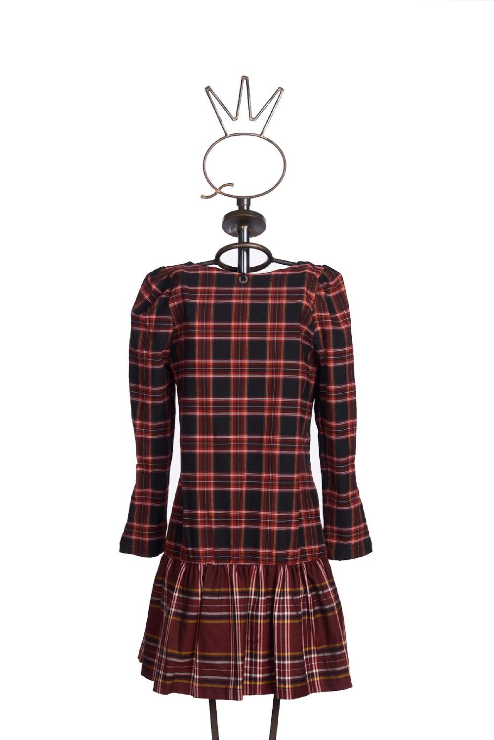 Save The Queen vestito corto in tessuto tartan con ricamo Qualità Garantita
