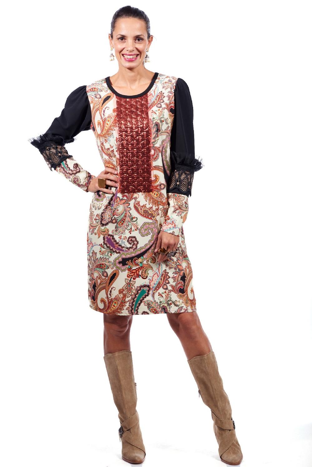 Save The Queen vestito al ginocchio con stampa e ricami Negozi Online