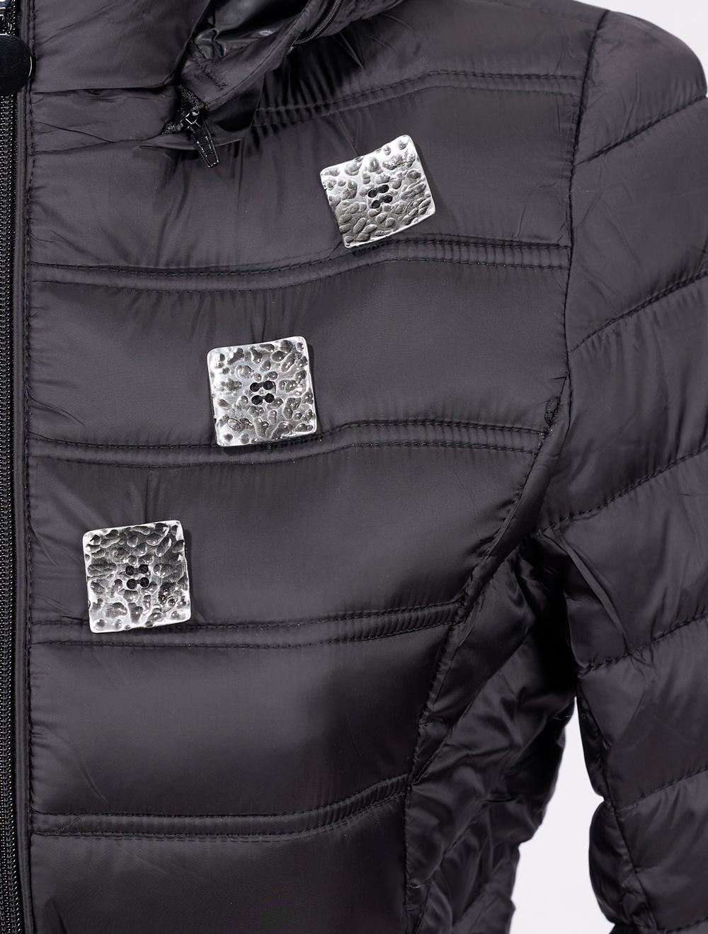 Save The Queen Piumino lungo color nero Prezzo Ridotto