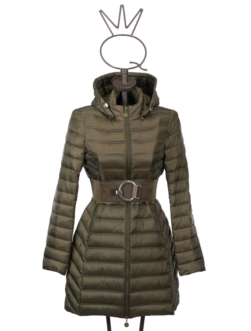 Save The Queen Piumino lungo color verde militare Sottocosto