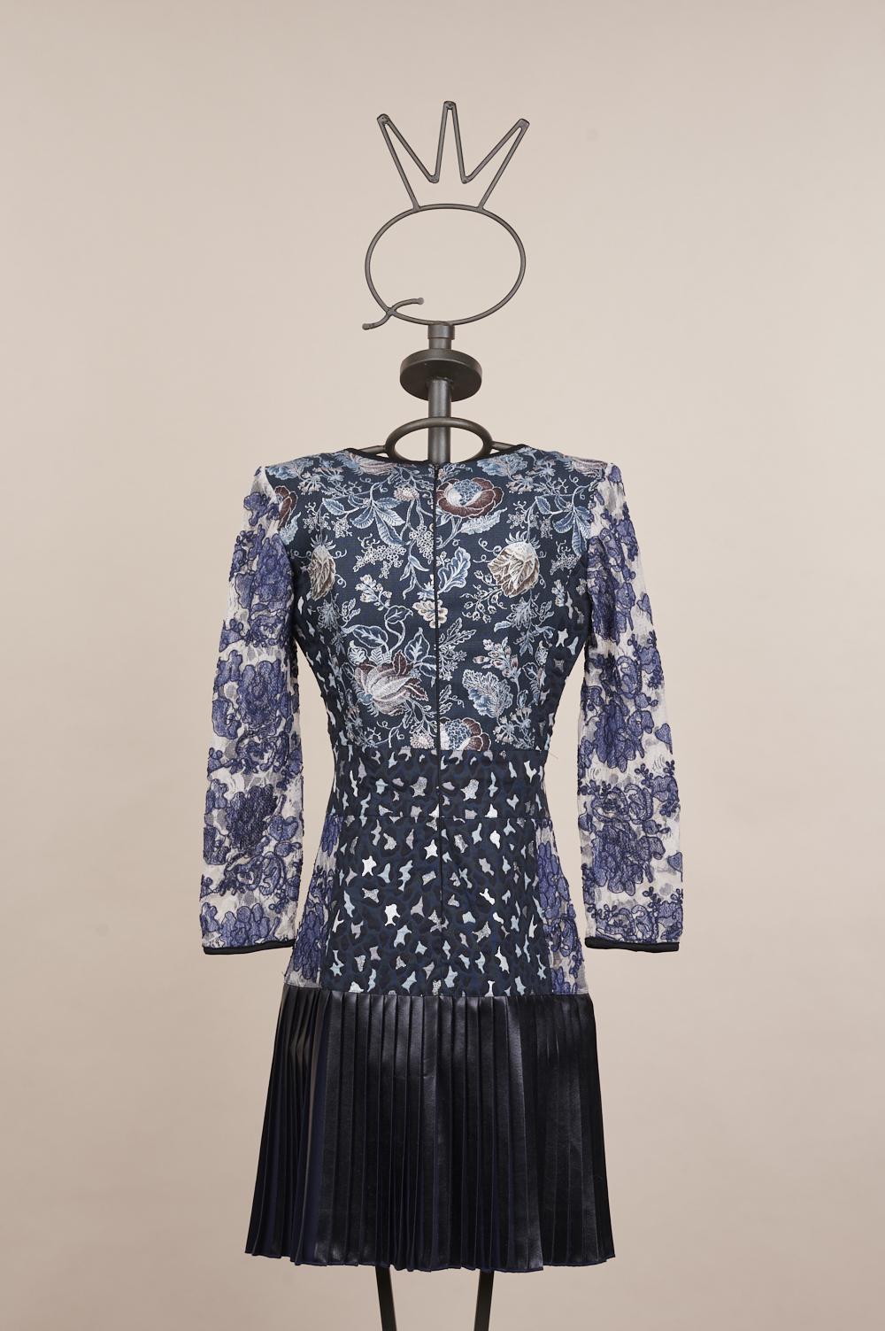 Save The Queen Vestito in jacquard e pizzo ricamato Offerta