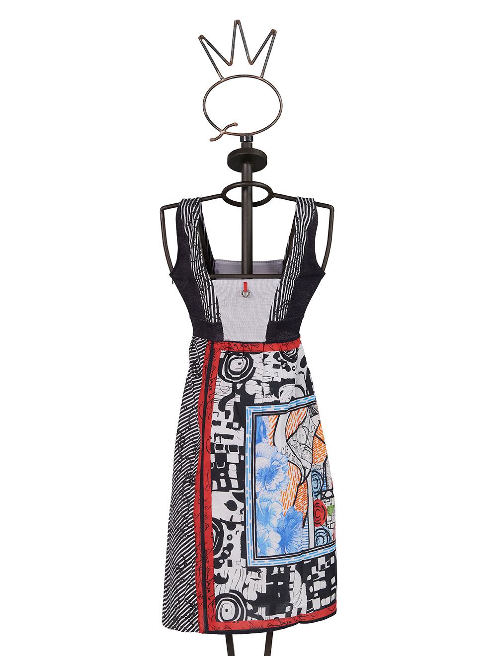 Save The Queen Vestito corto in cotone stampato Vendita Calda