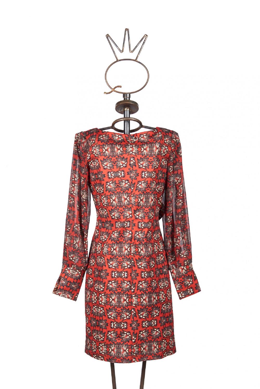 Save The Queen Vestito corto con stampa floreale e rouche tartan Nuova