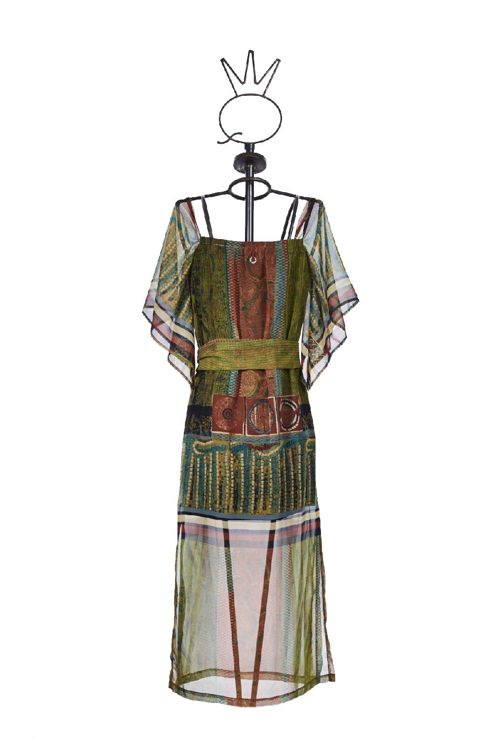 Save The Queen Vestito lungo con stampa dedicata all’Africa Prezzo di fabbrica
