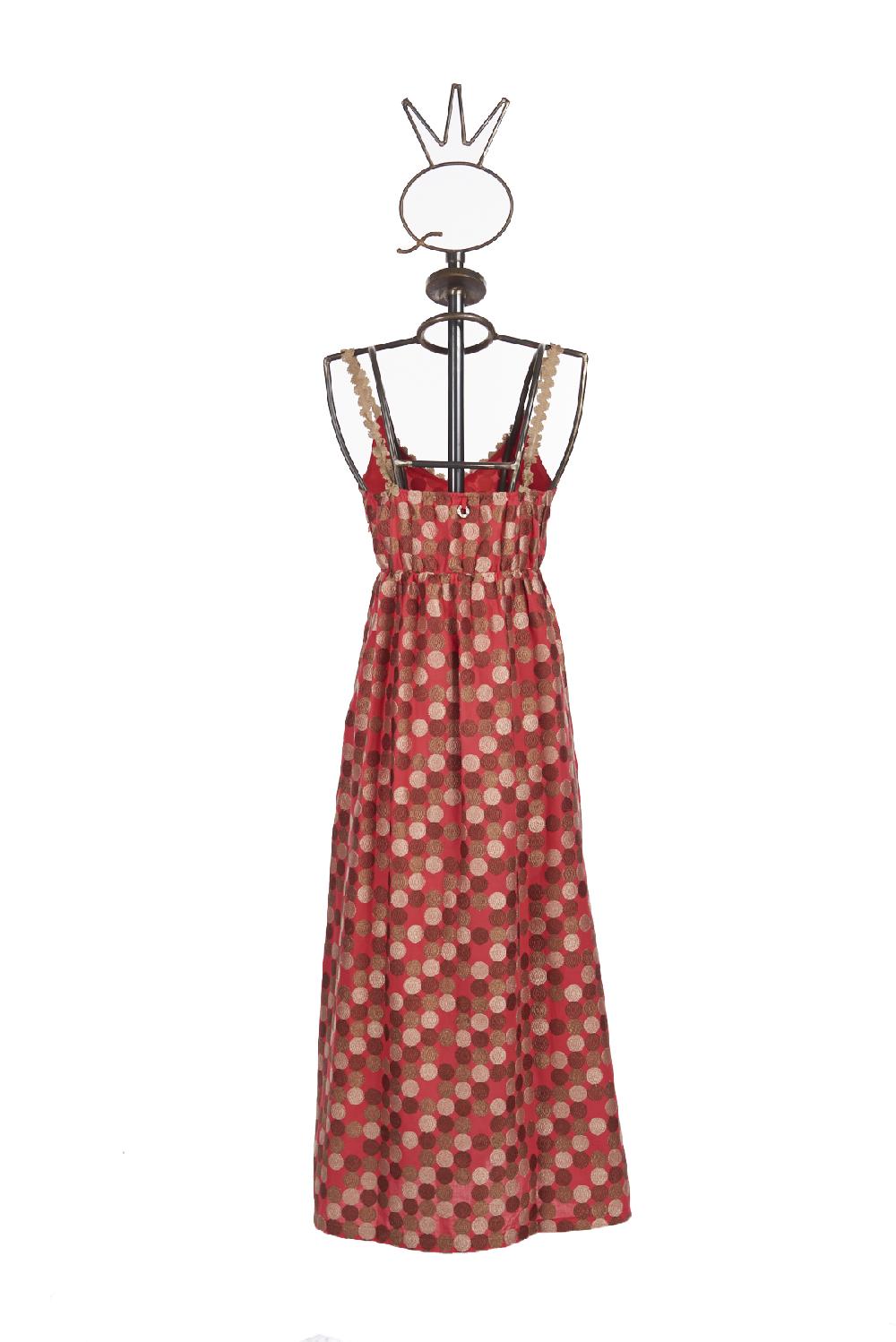 Save The Queen vestito lungo in tessuto operato a pois Grande vendita