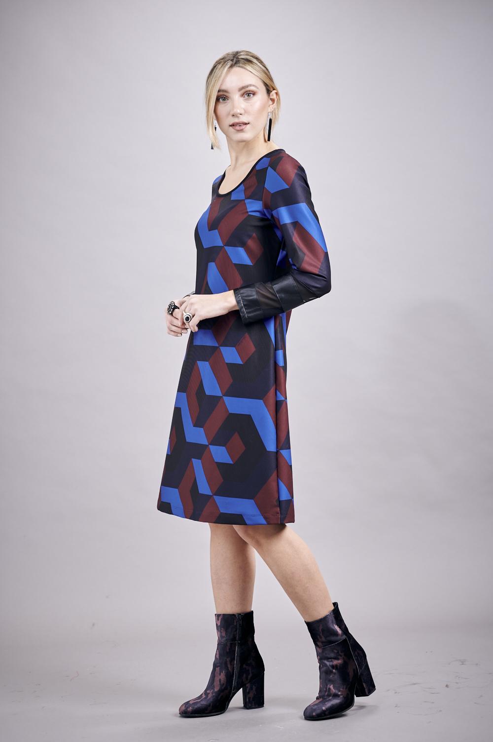 Save The Queen Vestito longuette con stampa “geometrica Flash Sale