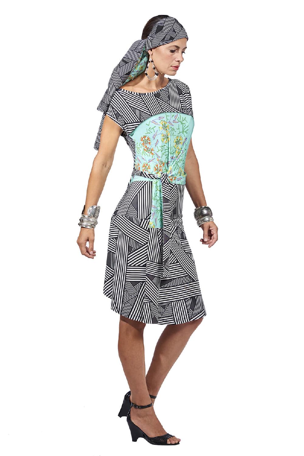 Save The Queen Vestito in jersey di viscosa con stampa dedicata all’Africa Cyber Monday