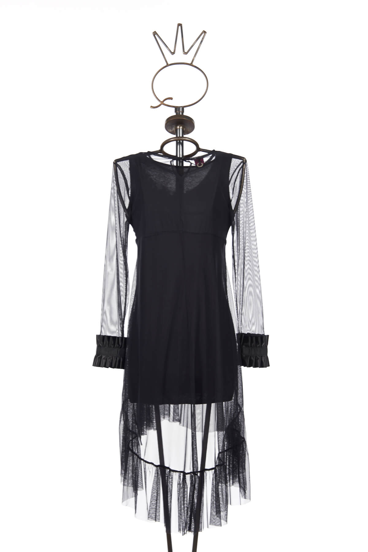 Save The Queen Vestito nero longuette con applicazioni Offerta per la Festa della Mamma