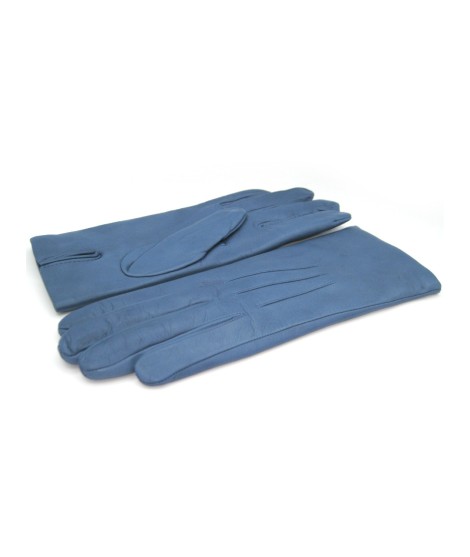 Sermoneta Gloves Guanto in Capretto 2bt con 3 cordoni fod. cashmere Denim Pezzi Unici
