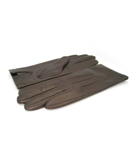 Sermoneta Gloves Guanto in Capretto 2bt con 3 cordoni fod. cashmere T.Moro Sottocosto