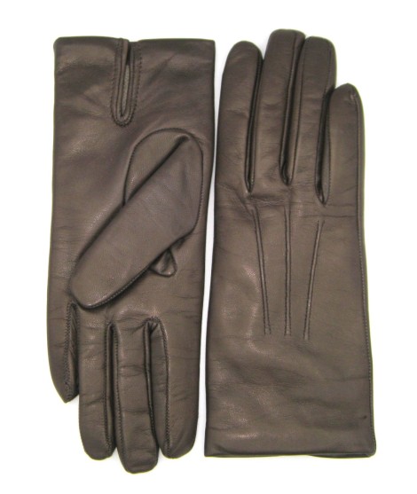 Sermoneta Gloves Guanto in Capretto 2bt con 3 cordoni fod. cashmere T.Moro Sottocosto