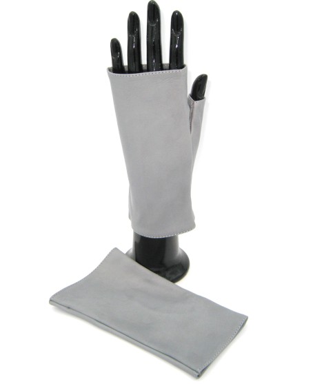 Sermoneta Gloves Manicotto in Nappa 2bt foderato seta Grigio Perla Liquidazione
