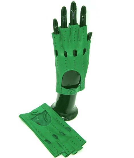 Sermoneta Gloves Guanto Guida in Nappa sfoderato 1/2 dita Verde Smeraldo Enormi risparmi