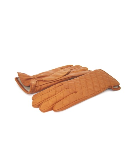 Sermoneta Gloves Guanto in Nappa trapuntato 2bt fodera cashmere Tan Soddisfazione Garantita