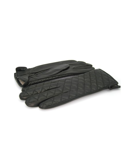 Sermoneta Gloves Guanto in Nappa trapuntato 2bt fodera cashmere Nero Qualità Garantita