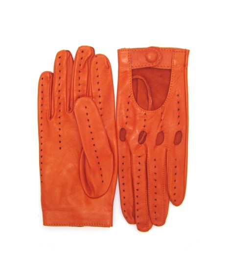 Sermoneta Gloves Guanto Guida in Nappa sfoderato dita intere Arancio scuro Presa