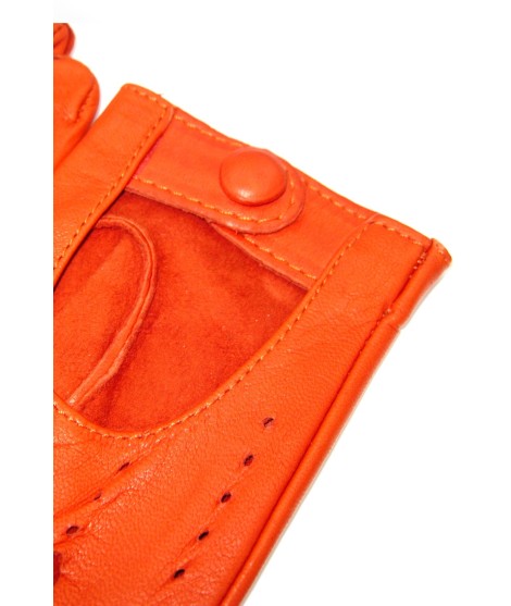 Sermoneta Gloves Guanto Guida in Nappa sfoderato dita intere Arancio scuro Presa