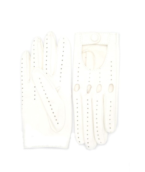 Sermoneta Gloves Guanto Guida in Nappa sfoderato dita intere Bianco Sconto