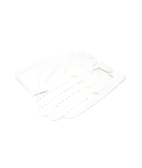 Sermoneta Gloves Guanto Guida in Nappa sfoderato dita intere Bianco Sconto