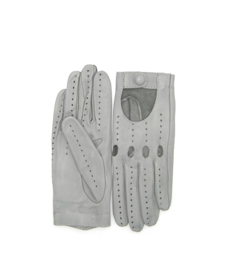 Sermoneta Gloves Guanto Guida in Nappa sfoderato dita intere Grigio Perla Outlet