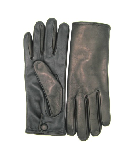 Sermoneta Gloves Guanti in Nappa fod. cashmere con bottone Touch Screen Nero Prezzo Ridotto