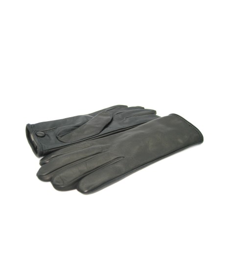 Sermoneta Gloves Guanti in Nappa fod. cashmere con bottone Touch Screen Nero Prezzo Ridotto