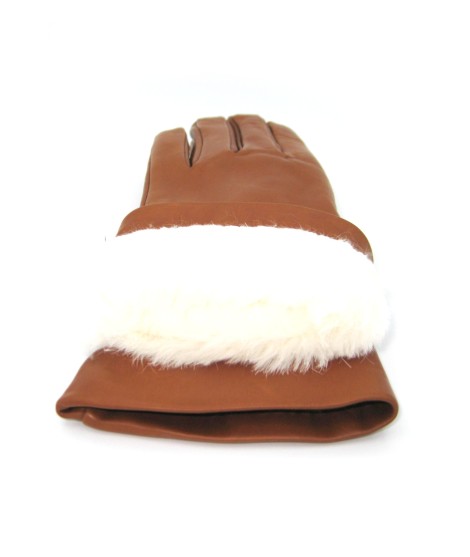 Sermoneta Gloves Guanto Nappa foderato Lapin Tan Moda