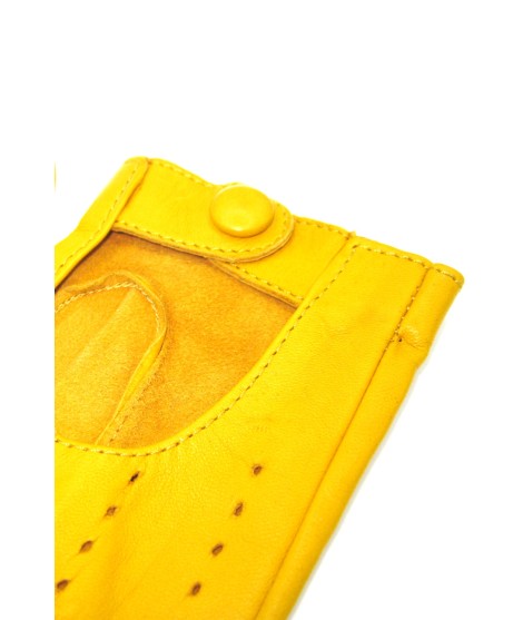 Sermoneta Gloves Guanto Guida in Nappa sfoderato dita intere Giallo ocra Pezzi Unici