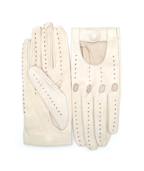 Sermoneta Gloves Guanto Guida in Nappa sfoderato dita intere Panna Negozi Online