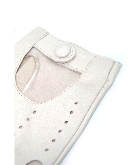 Sermoneta Gloves Guanto Guida in Nappa sfoderato dita intere Panna Negozi Online